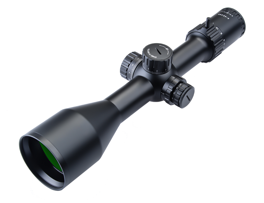 4-40x60 (34mm) IR First Focal Plane Long Eye Relief Zero Stop Turret SP Glass Reticle Rifle Scope