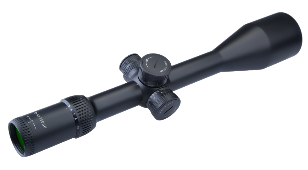 5-40x56 SFP Side Parallax Adjustment Zero Stop Turret IR Glass Reticle Rifle Scope for Long Range Shooting