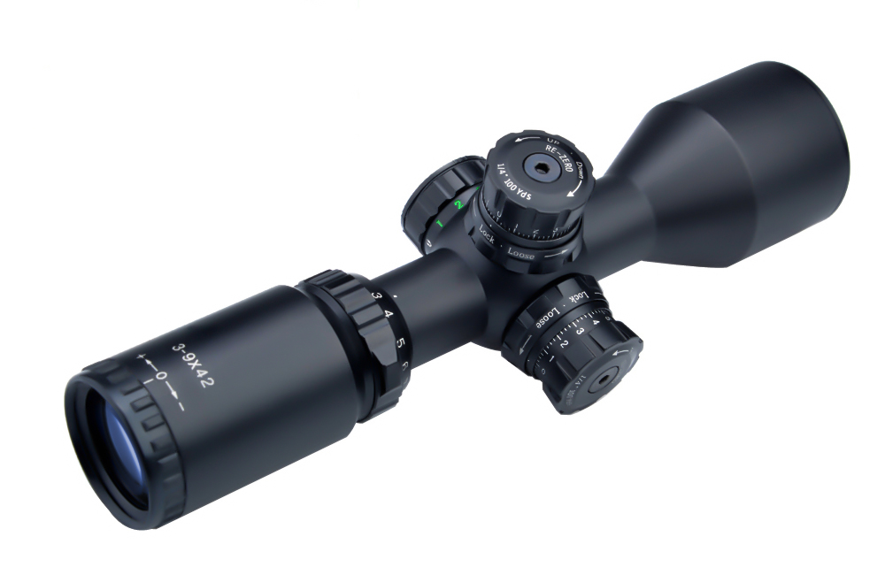 3-9x42 (25.4mm / 1 inch) R/G Compact Long Eye Relief Glass Reticle Rifle Scope