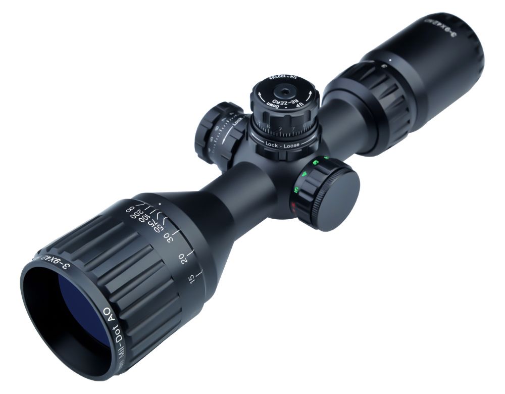 3-9x42 (25.4mm / 1 inch) R/G Compact SFP Objective Adjustable Rifle Scope